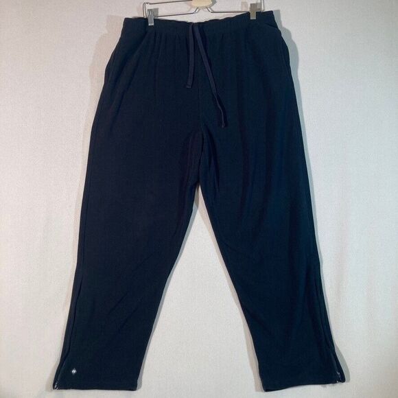 Holloway Fleece Lounge Pants Men's Large Black Pull On Drawstring Waist Comfort - Picture 1 of 12